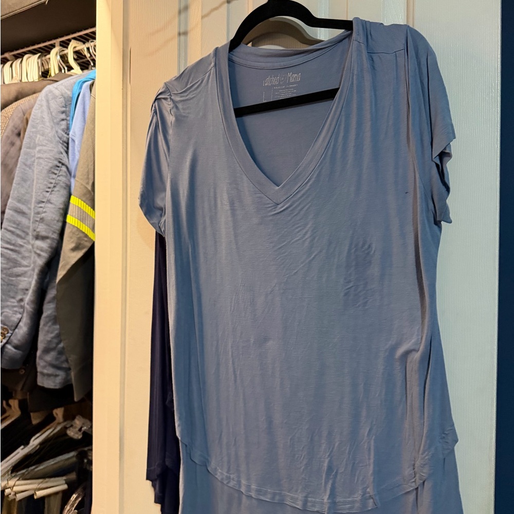 Women's V-Neck Blue Top
